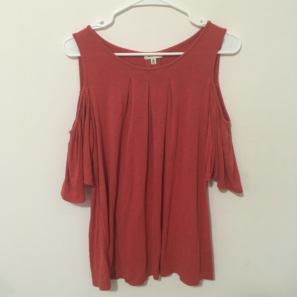 Red Cold Shoulder Top